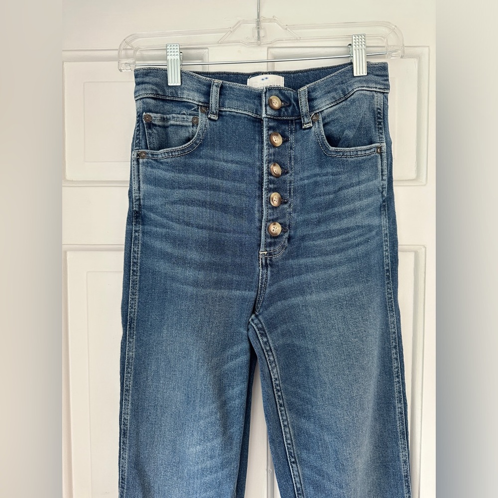 Free People Boyish The Ricky Flared High Waisted Button Fly Jeans in Size 26 - Picture 7 of 13